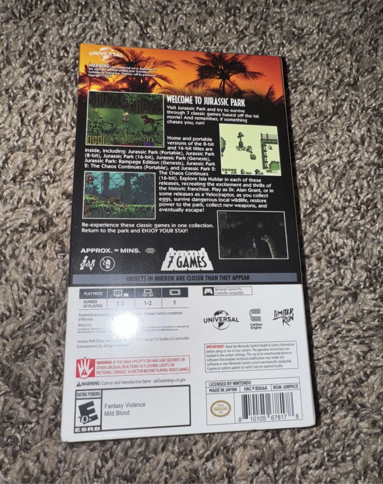 Jurassic Park: Classic Games Collection Classic Edition - Nintendo Switch