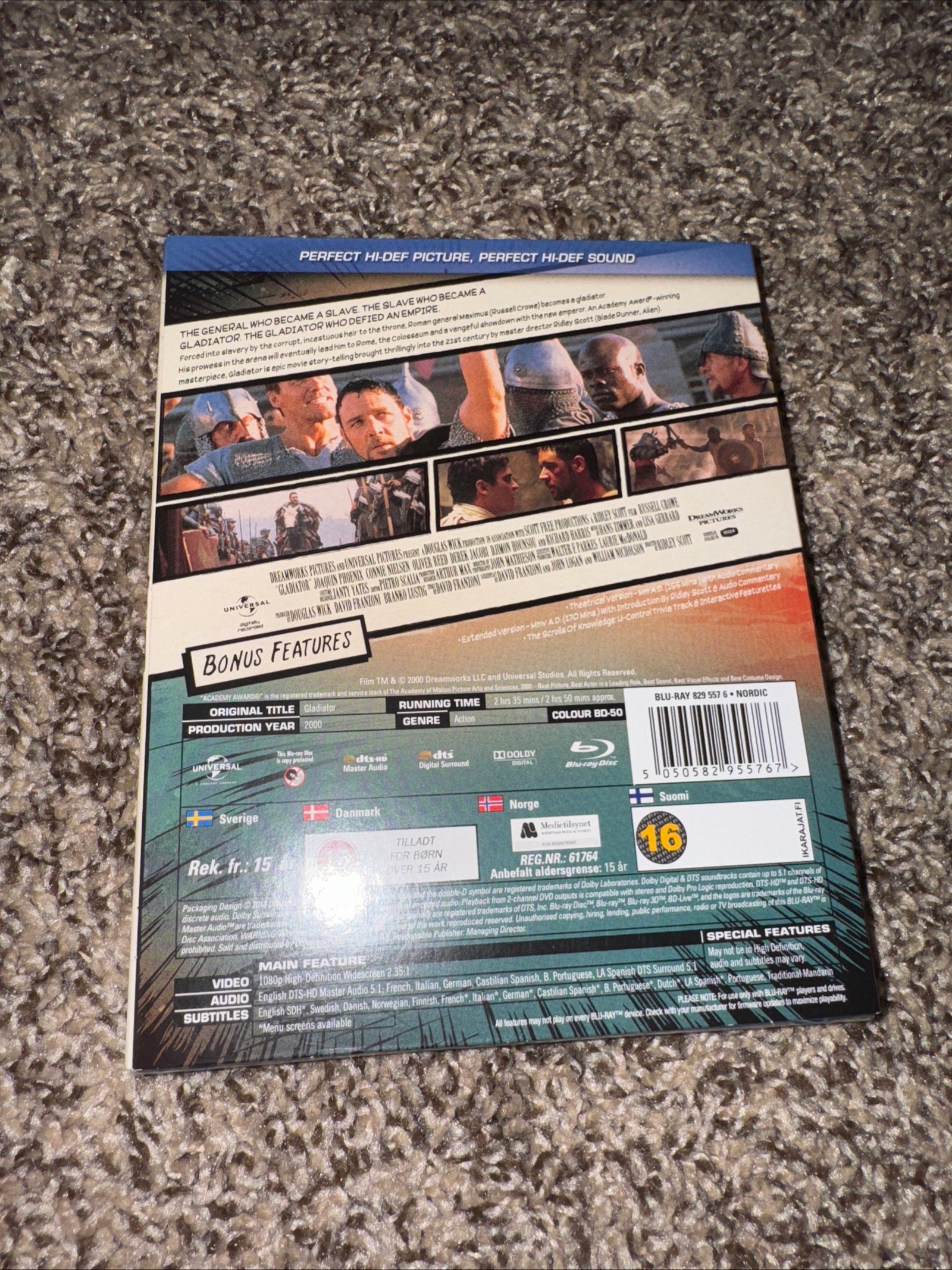 Gladiator 2000 SteelBook Blu-ray + DVD + Digital HD Limited Edition 2013 Zone B