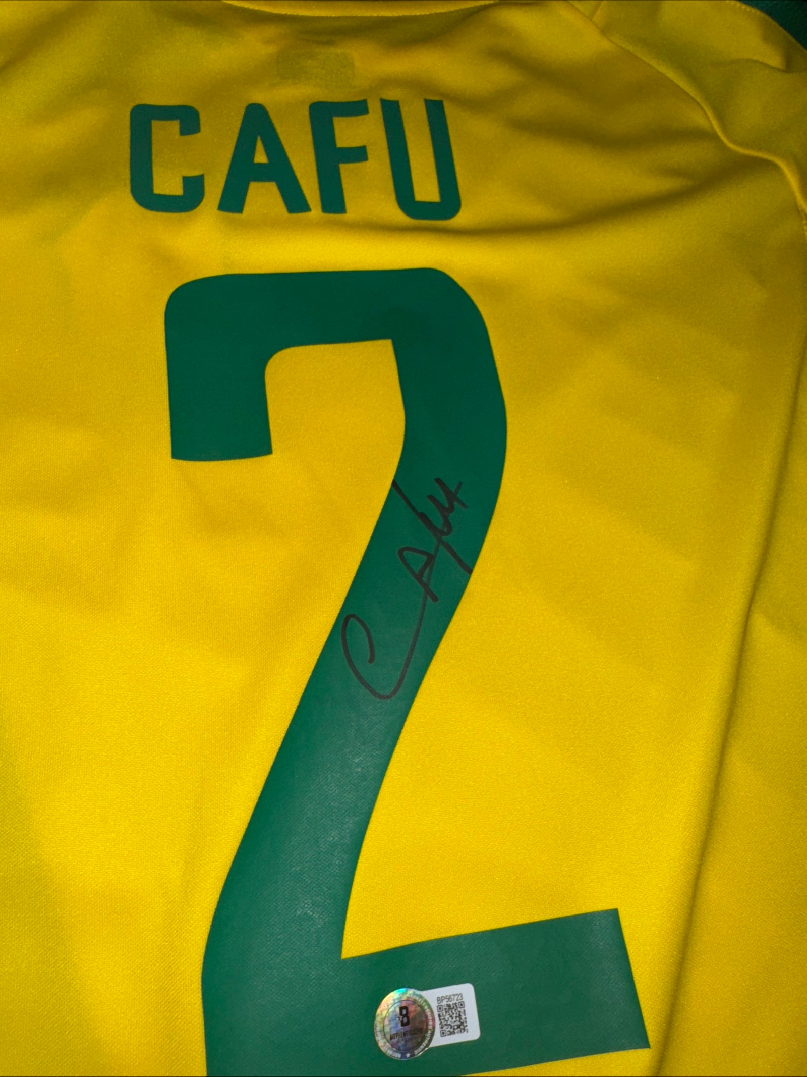 Cafu Signed Brazil  Nike  Jersey Beckett COA
